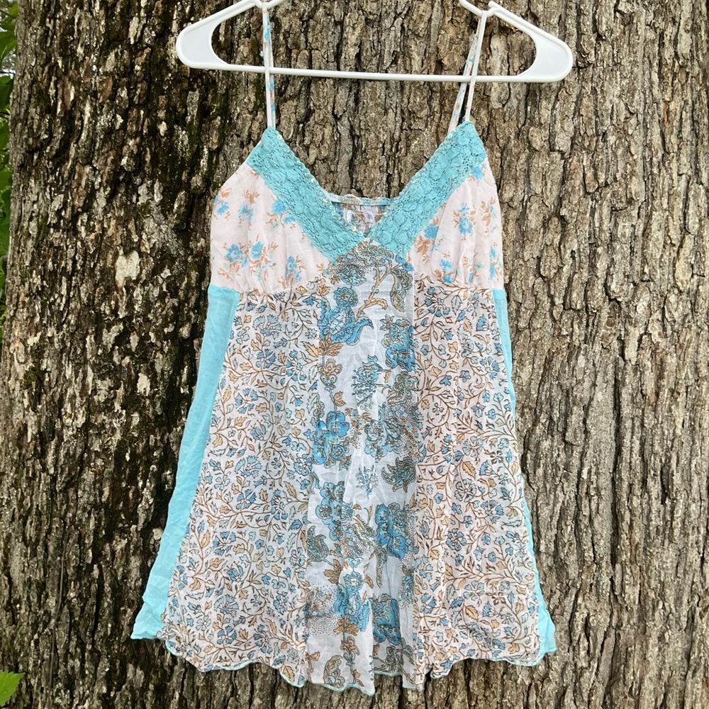 Y2K Floral lace babydoll tank